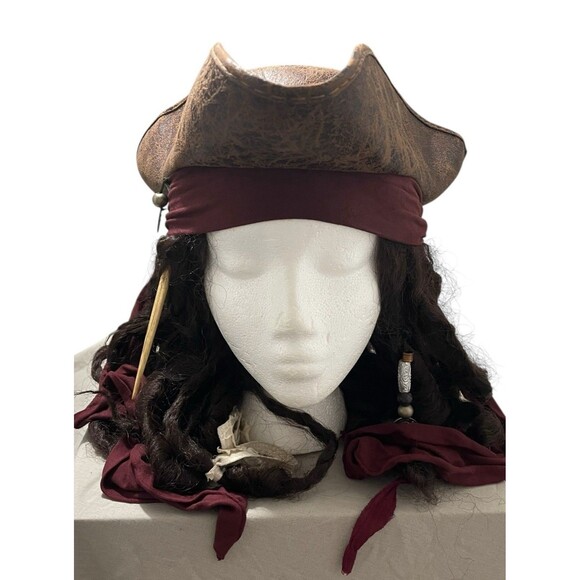 Jack Sparrow Complete Costume Men's S/M W/ Accessories Pirates Of The Caribbean - Picture 4 of 16